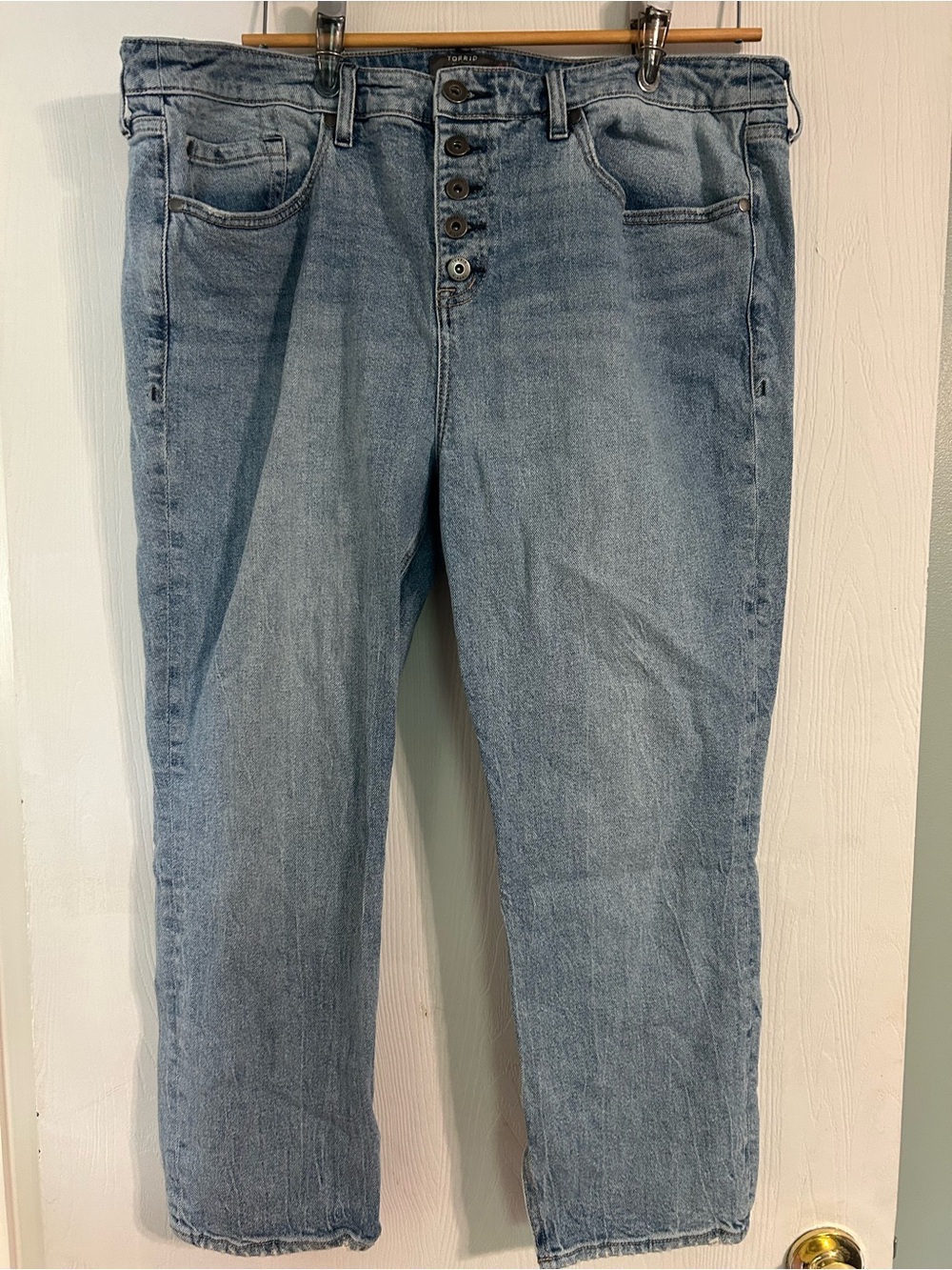 torrid Light Blue Straight-Leg Button-Fly Jeans
